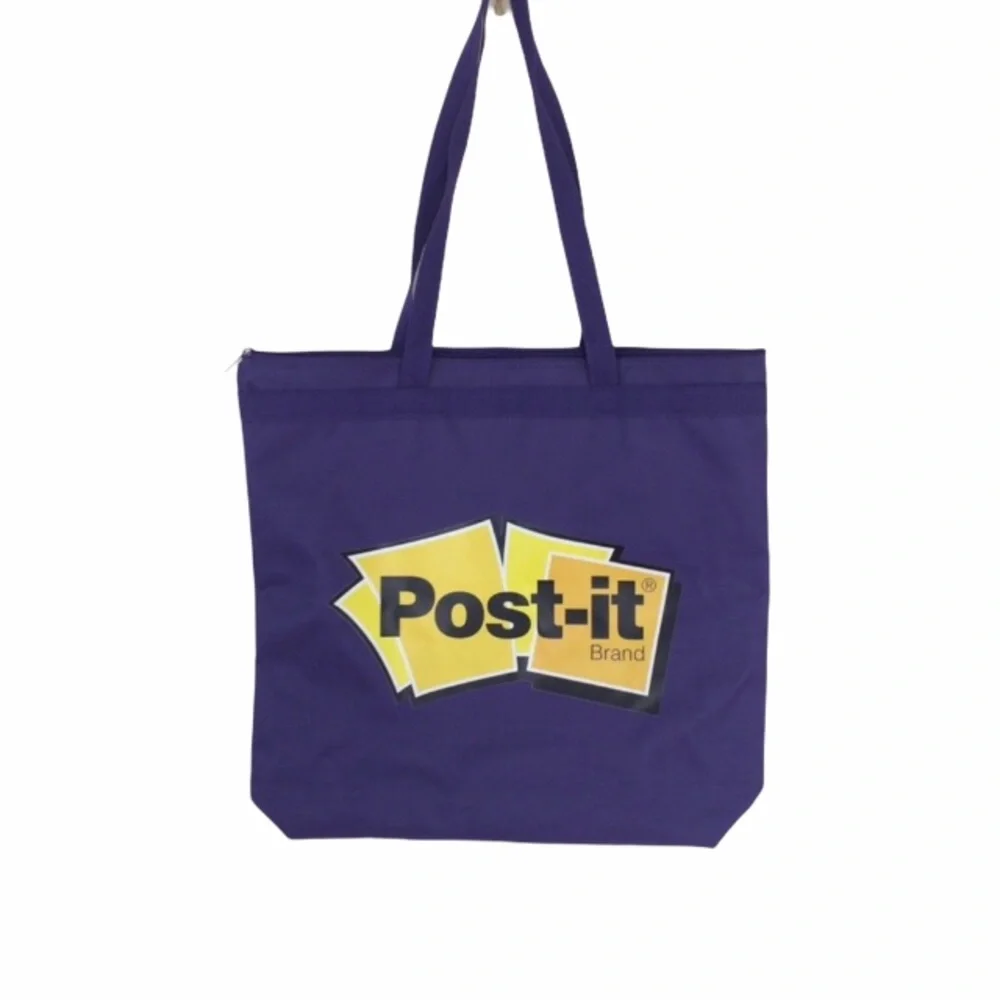 POST IT Large Tote with zipper top closure Lined